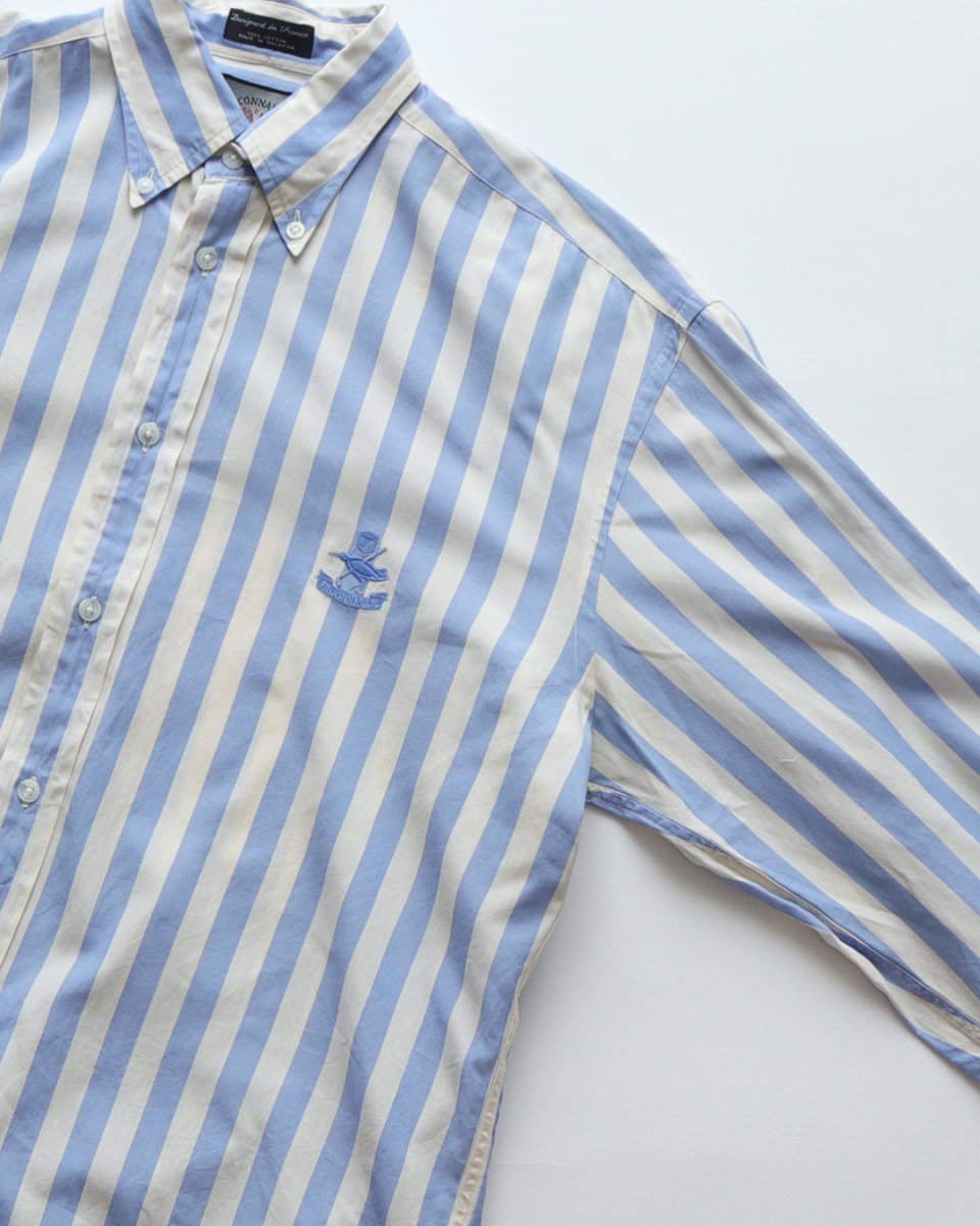 画像3: FACONNABLE COTTON WIDE STRIPE B/D SHIRT (3)