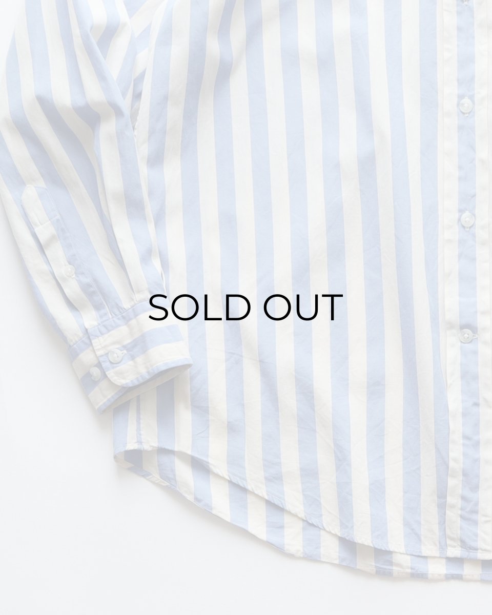 画像4: FACONNABLE COTTON WIDE STRIPE B/D SHIRT (4)