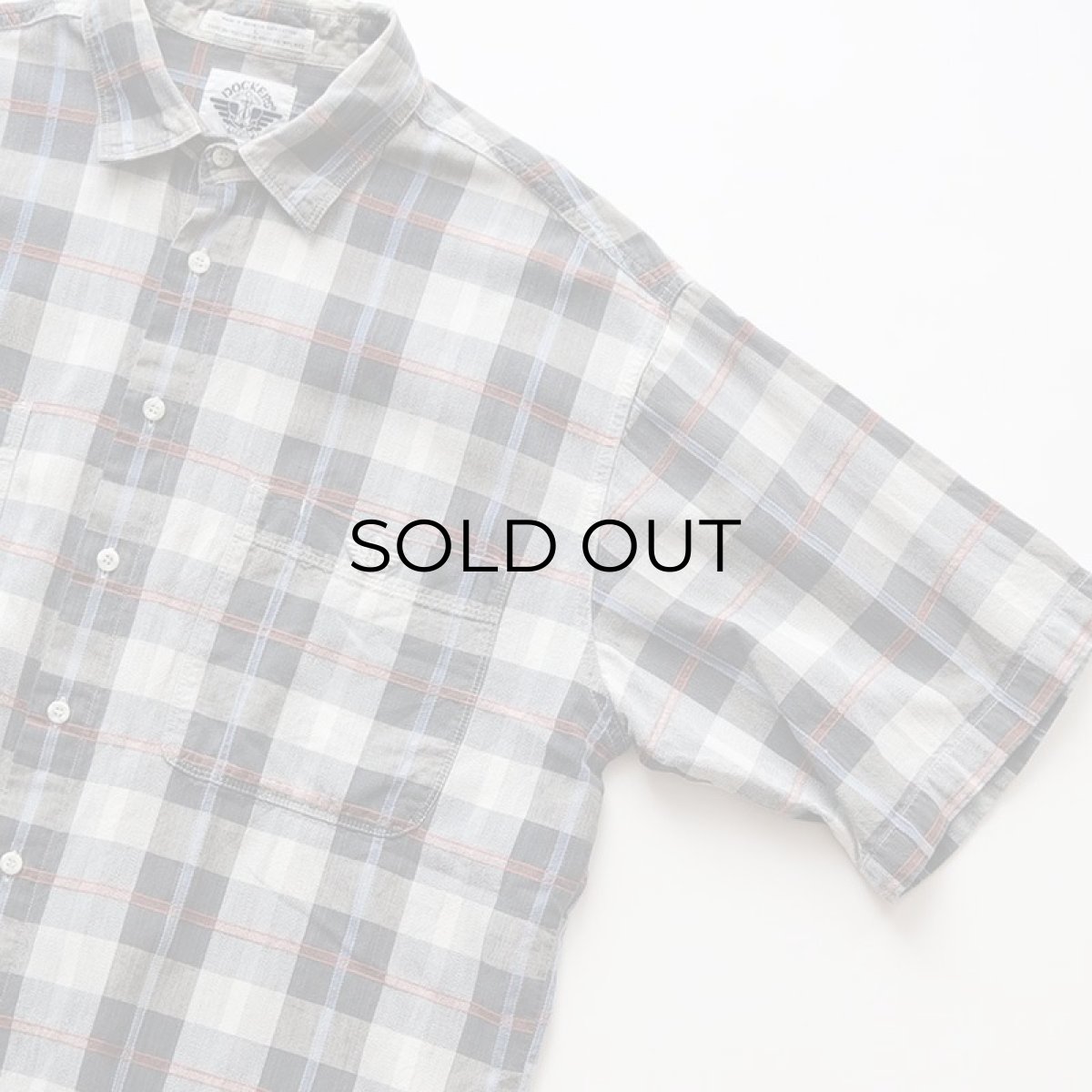 画像3: 〜90's DOCKERS by LEVI'S COTTON CHECK S/S REGULAR COLLAR SHIRT (3)
