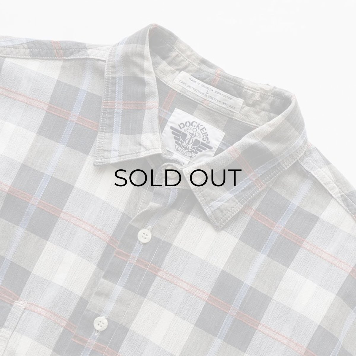 画像5: 〜90's DOCKERS by LEVI'S COTTON CHECK S/S REGULAR COLLAR SHIRT (5)