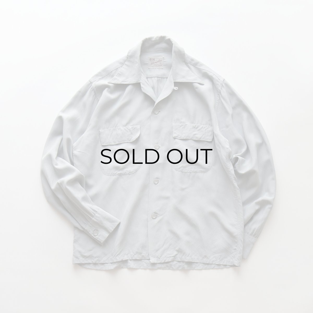 画像2: 〜50's Hampton RAYON BACK EMBROIDERED LOOP COLLAR BOX SHIRT "SILVER PHEASANT" (2)