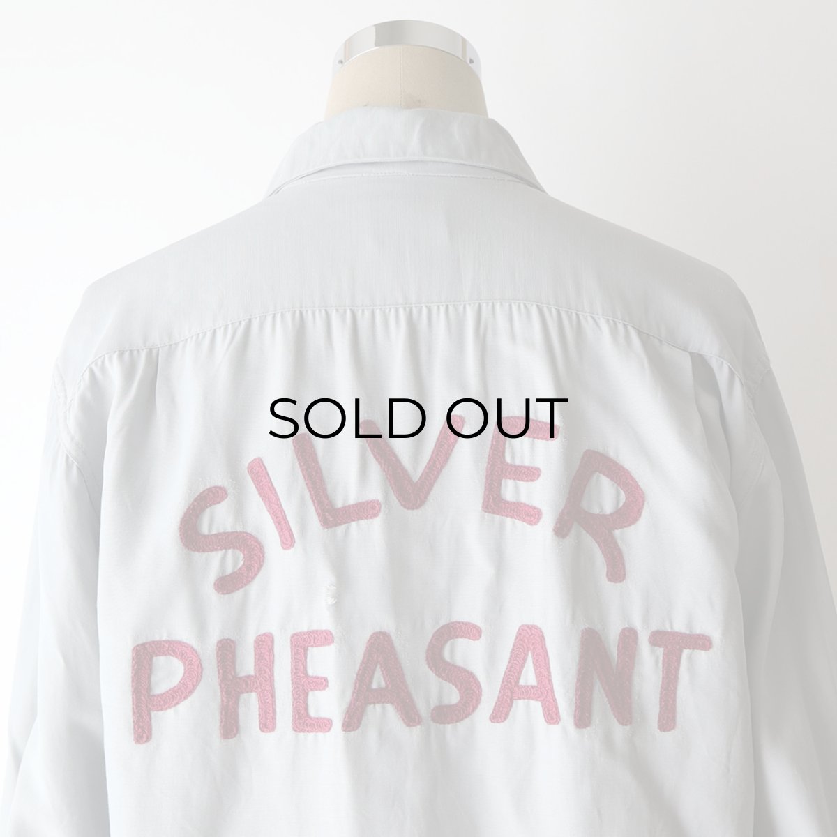 画像11: 〜50's Hampton RAYON BACK EMBROIDERED LOOP COLLAR BOX SHIRT "SILVER PHEASANT" (11)