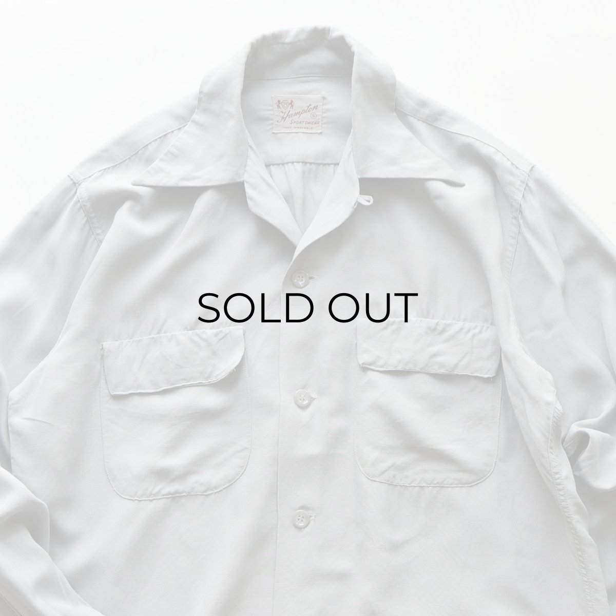 画像3: 〜50's Hampton RAYON BACK EMBROIDERED LOOP COLLAR BOX SHIRT "SILVER PHEASANT" (3)