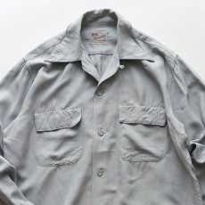画像3: 〜50's Hampton RAYON BACK EMBROIDERED LOOP COLLAR BOX SHIRT "SILVER PHEASANT" (3)