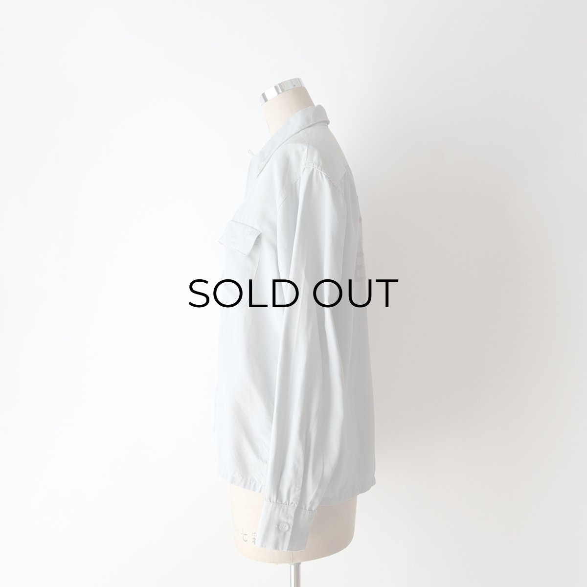 画像13: 〜50's Hampton RAYON BACK EMBROIDERED LOOP COLLAR BOX SHIRT "SILVER PHEASANT" (13)