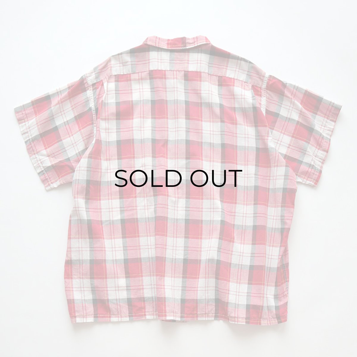 画像2: 60's Squire Casuals by Elbeco COTTON CHECK S/S OPEN COLLAR BOX SHIRT (2)