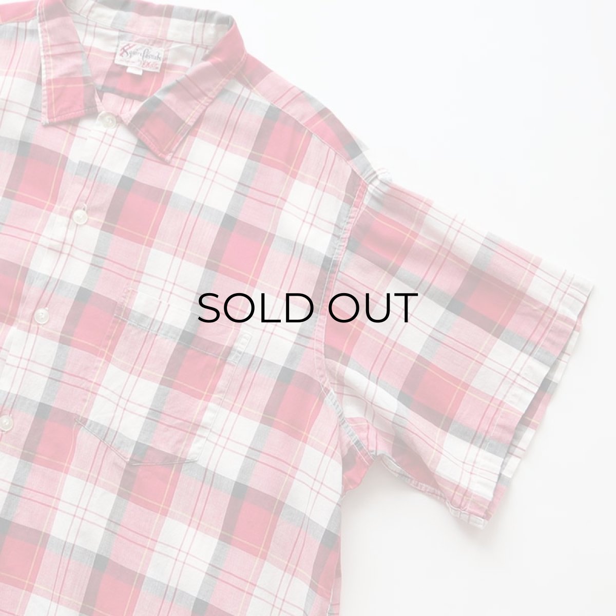 画像3: 60's Squire Casuals by Elbeco COTTON CHECK S/S OPEN COLLAR BOX SHIRT (3)