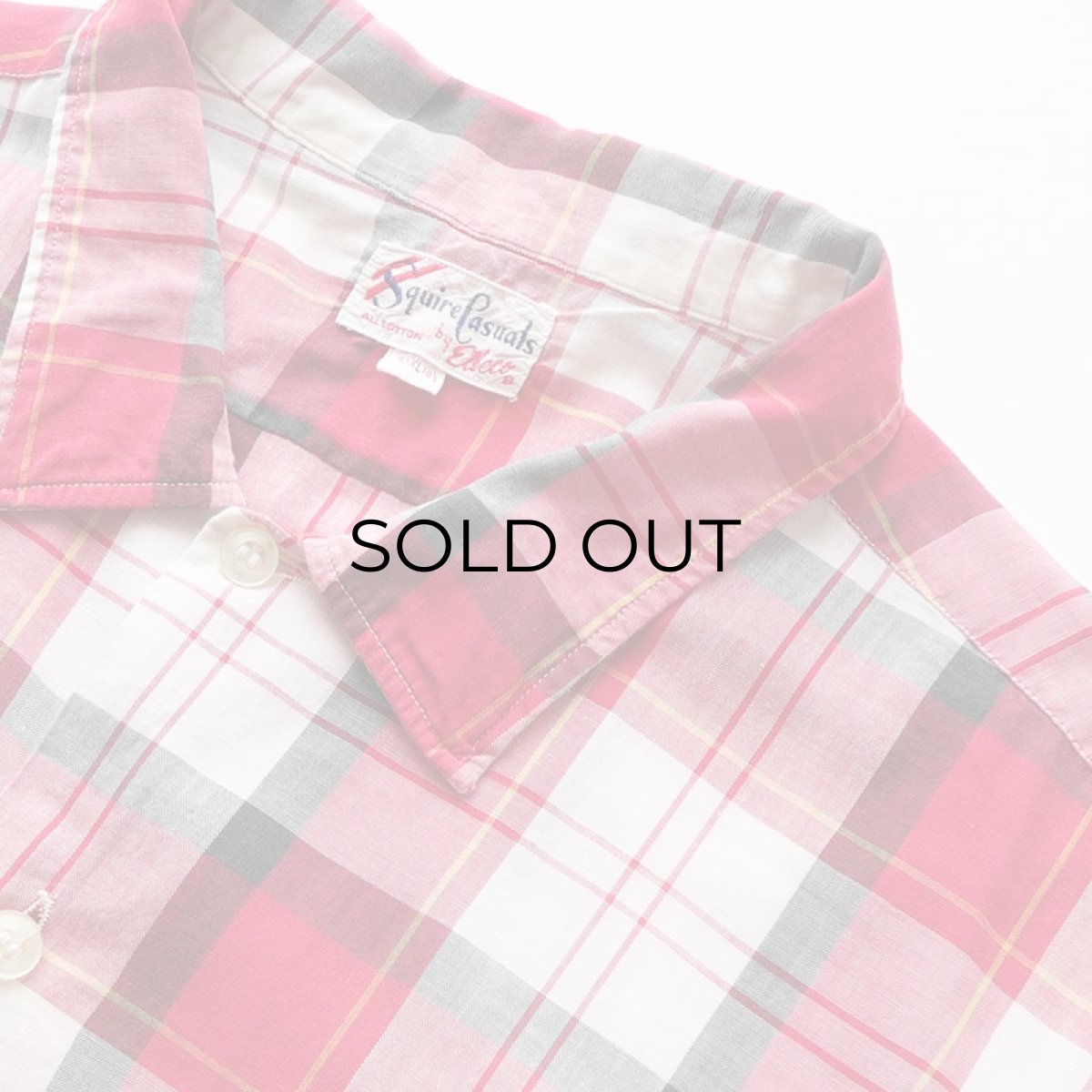 画像6: 60's Squire Casuals by Elbeco COTTON CHECK S/S OPEN COLLAR BOX SHIRT (6)