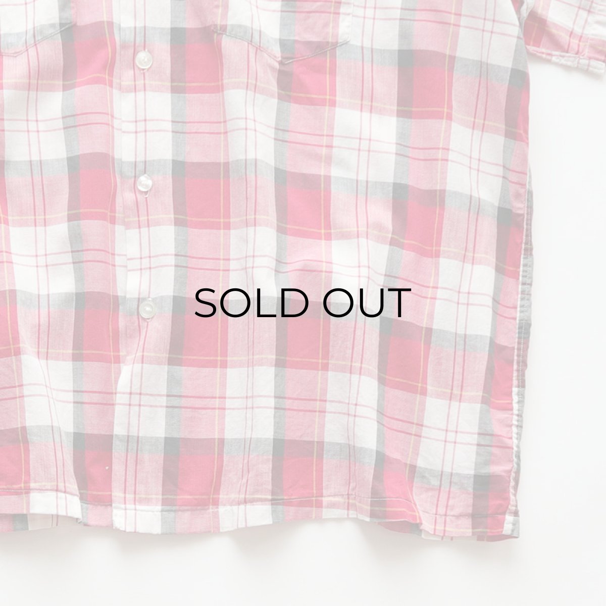 画像4: 60's Squire Casuals by Elbeco COTTON CHECK S/S OPEN COLLAR BOX SHIRT (4)