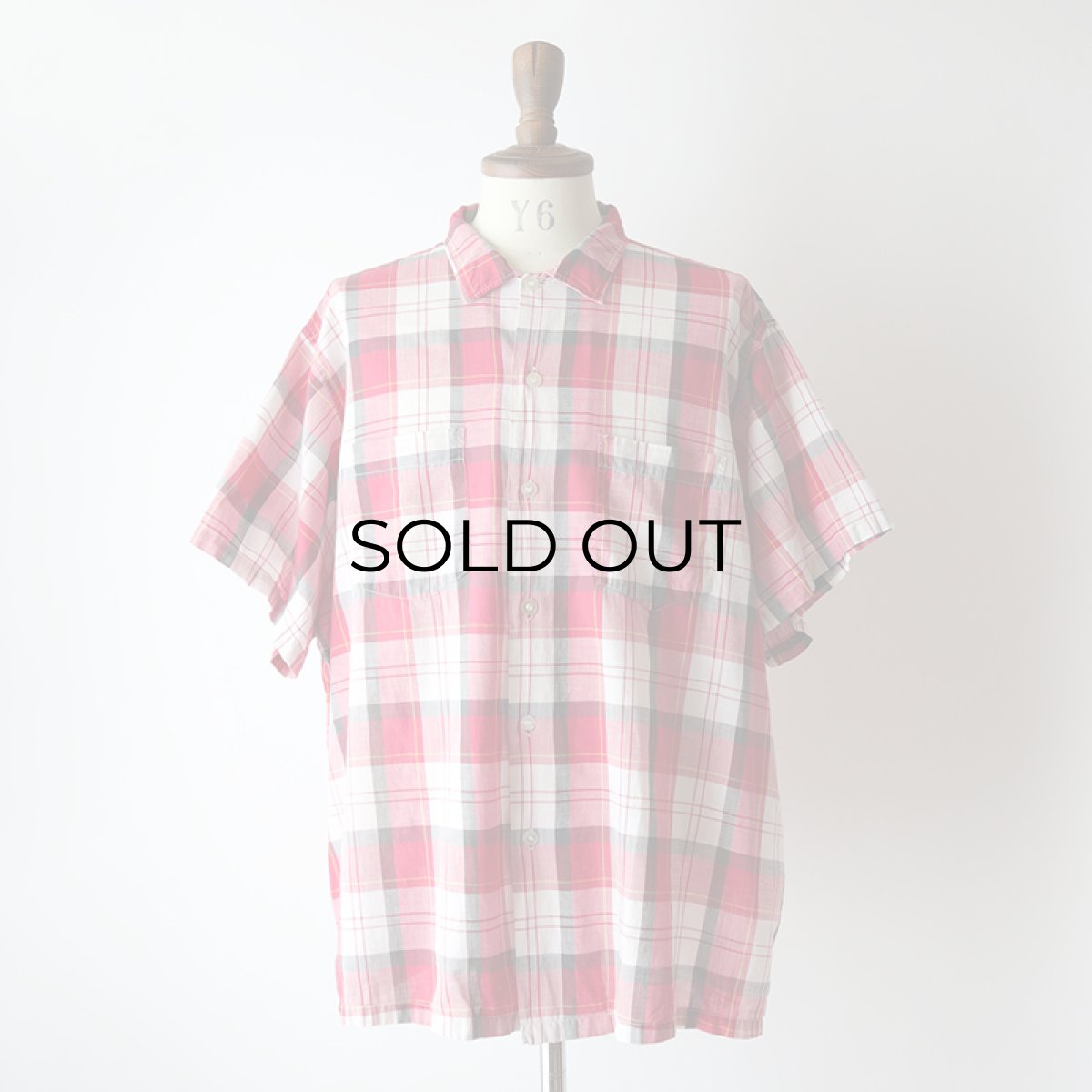 画像9: 60's Squire Casuals by Elbeco COTTON CHECK S/S OPEN COLLAR BOX SHIRT (9)