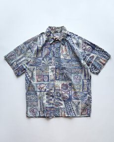 画像1: 〜90's reyn spooner COTTON ALL OVER PATTERN S/S HAWAIIAN SHIRT (1)