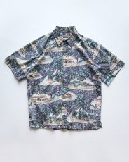画像1: 〜90's PHIL EDWARDS by REYN SPOONER COTTON ALL OVER PATTERN S/S HAWAIIAN SHIRT (1)