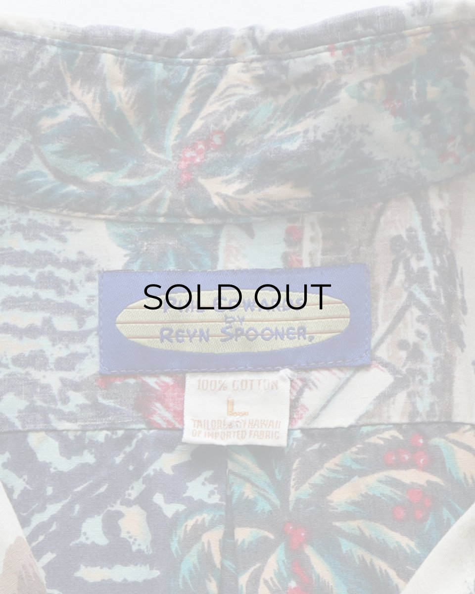 画像7: 〜90's PHIL EDWARDS by REYN SPOONER COTTON ALL OVER PATTERN S/S HAWAIIAN SHIRT (7)