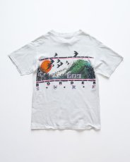 画像2: 80's Ocean Pacific COTTON W-PRINT S/S TEE "BORDER SURF" "MADE IN USA" (2)