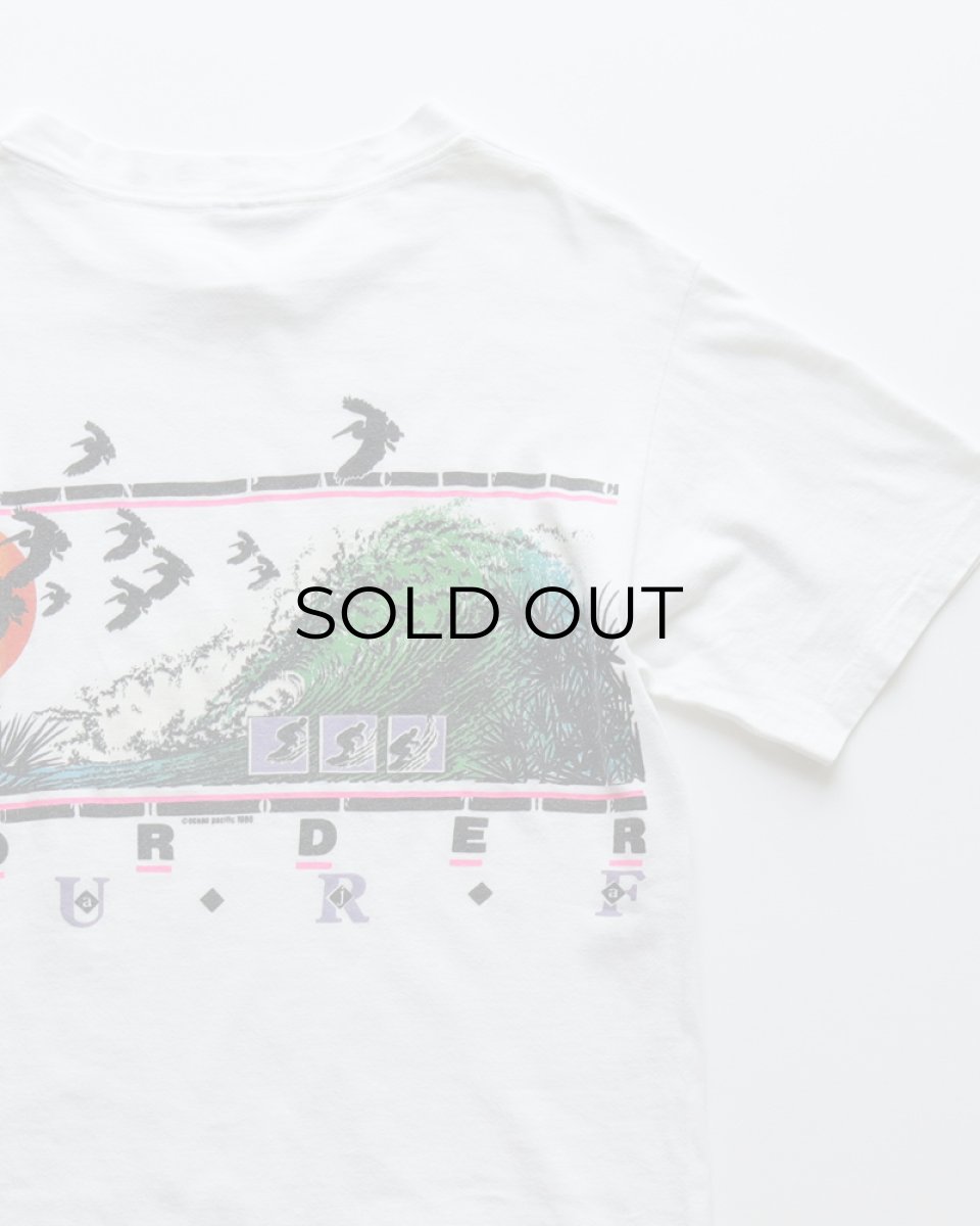 画像5: 80's Ocean Pacific COTTON W-PRINT S/S TEE "BORDER SURF" "MADE IN USA" (5)