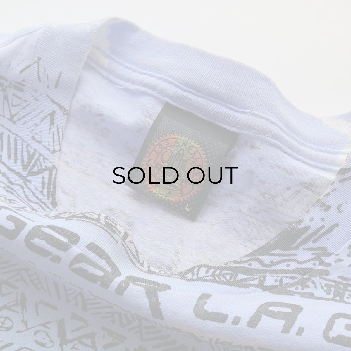 画像7: 〜90's L.A. GEAR COTTON ALL OVER BORDER PATTERN PRINT S/S TEE "MADE IN USA" (7)