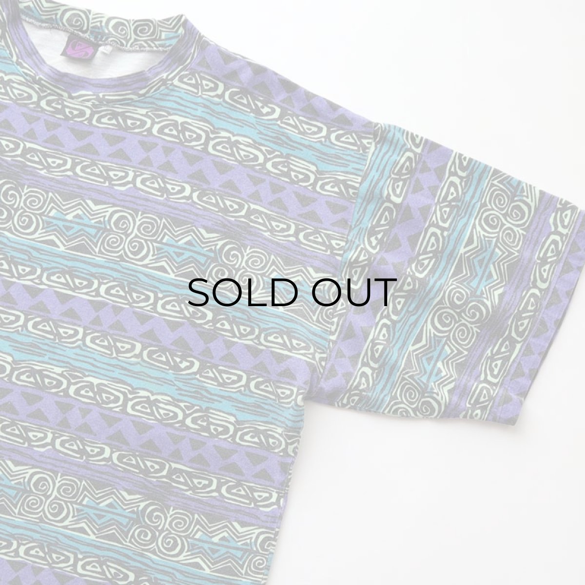 画像4: 〜90's QUIKSILVER COTTON ALL OVER BORDER PATTERN PRINT S/S TEE "MADE IN USA" (4)