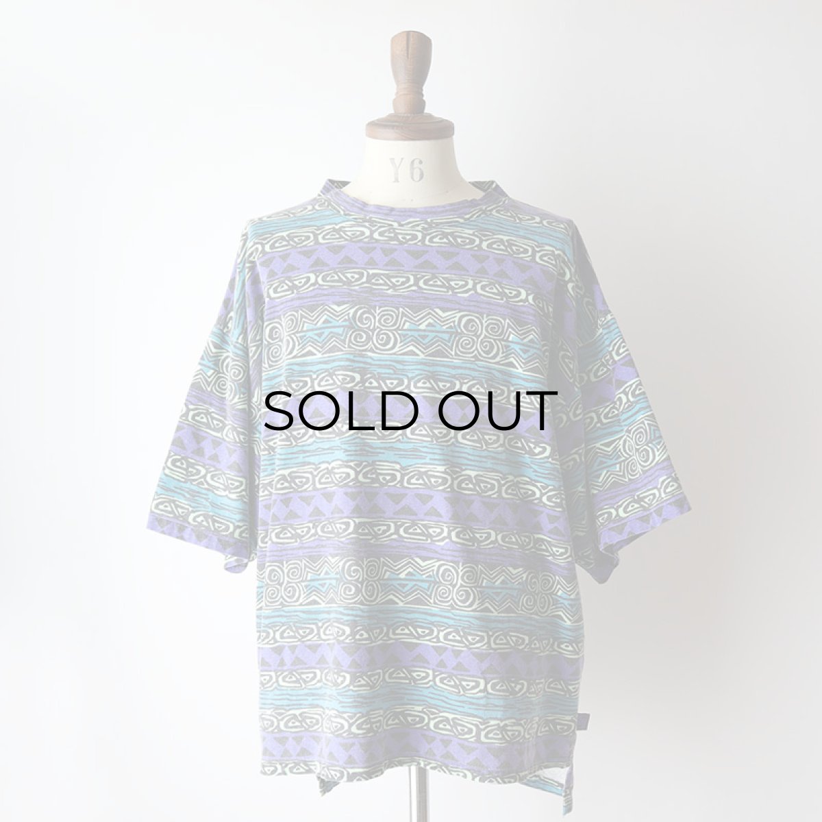 画像10: 〜90's QUIKSILVER COTTON ALL OVER BORDER PATTERN PRINT S/S TEE "MADE IN USA" (10)