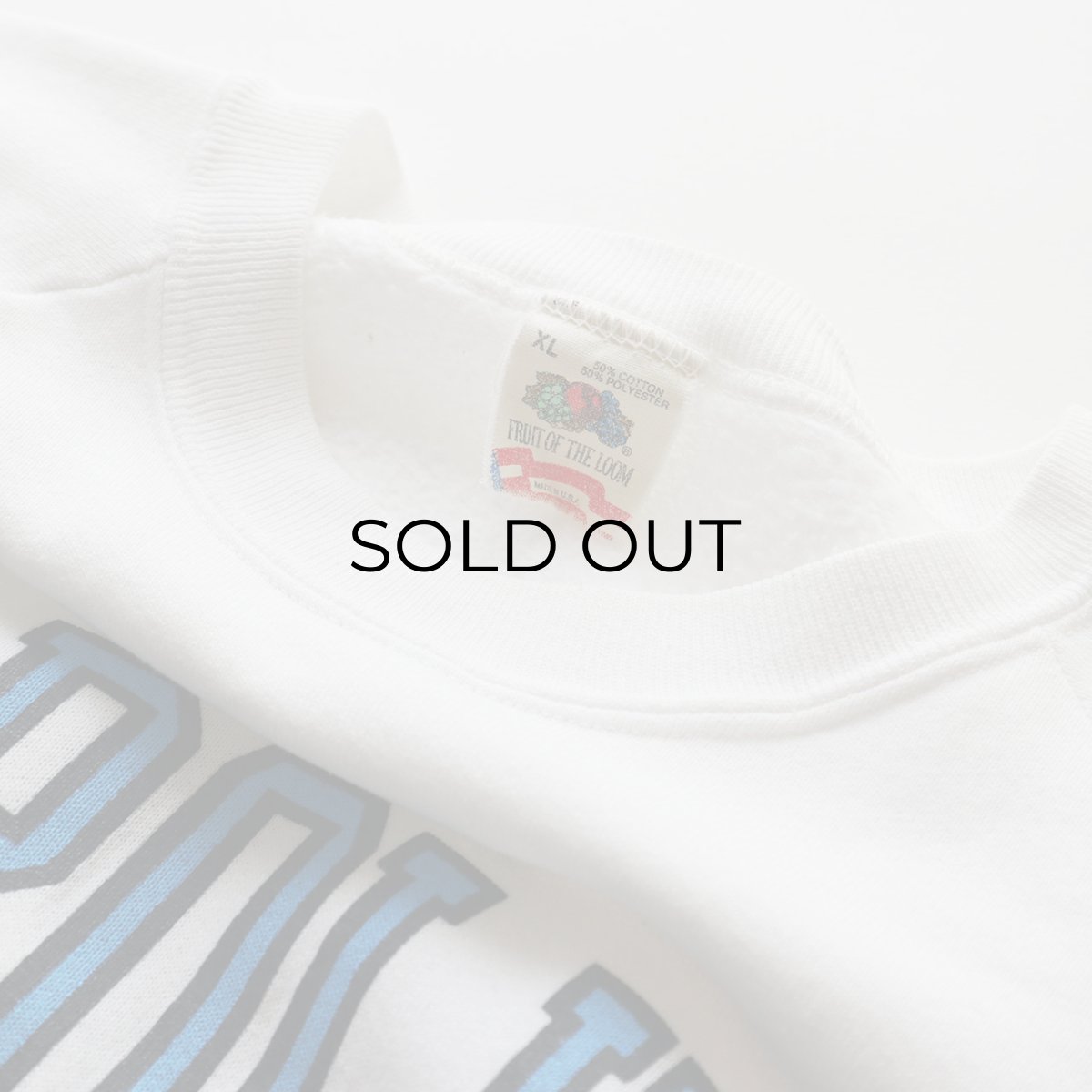 画像7: 〜90's FRUIT OF THE LOOM PRINT CREW NECK SWEAT "CAROLINA TARHEELS" "MADE IN USA" (7)