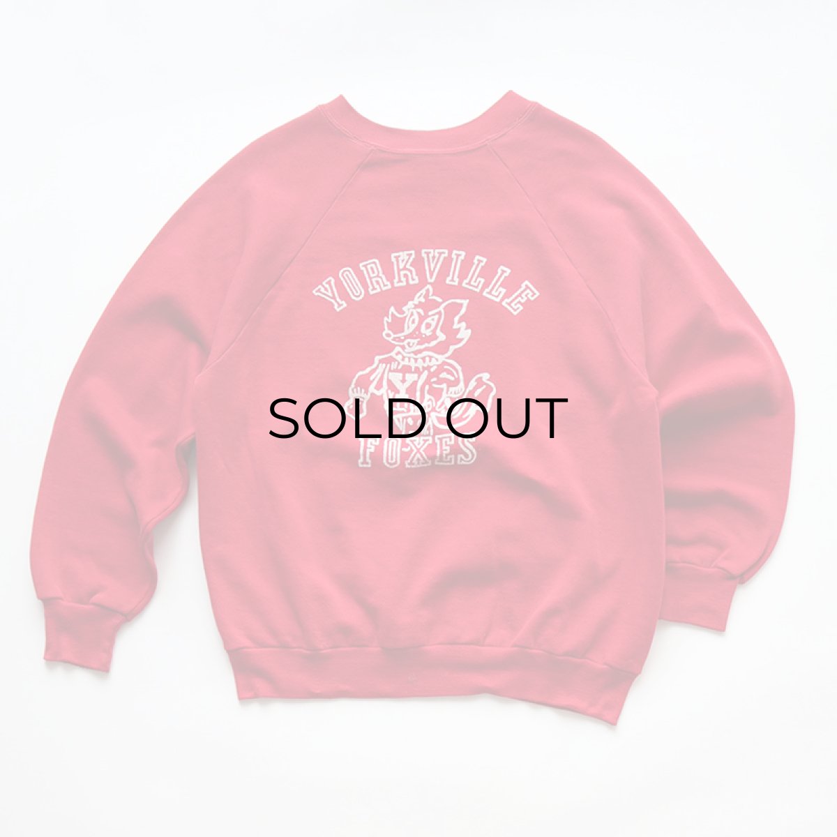 画像1: 80's sportswear PRINT CREW NECK SWEAT "YORKVILLE FOXEES" "MADE IN USA" (1)