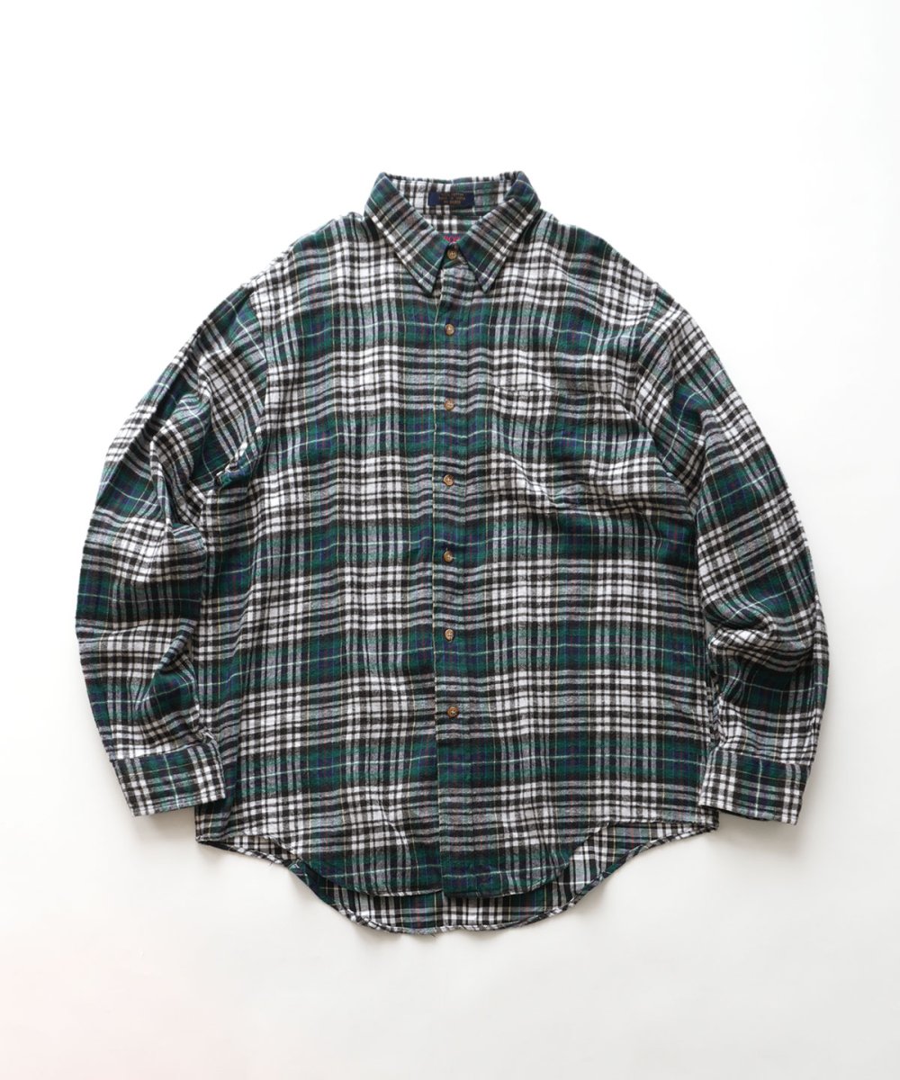 画像1: 90's ARROW COTTON CHECK FLANNEL SHIRT (1)