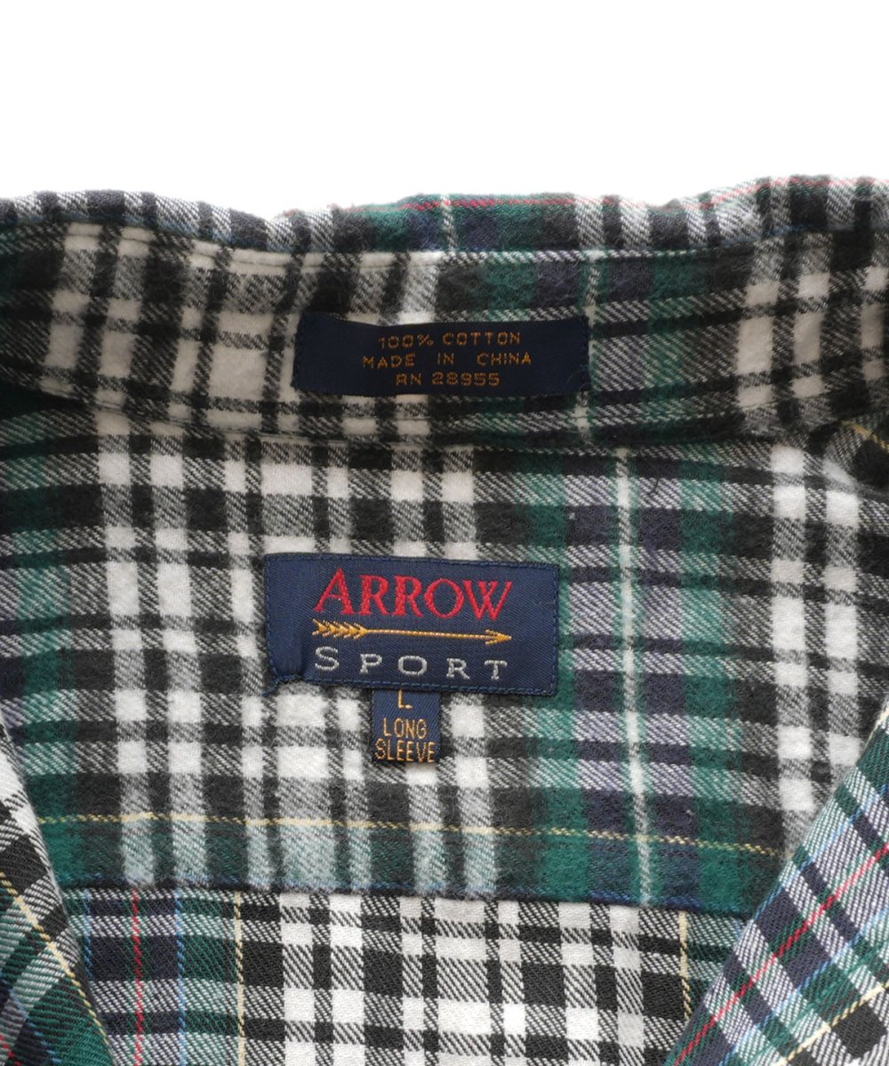 画像7: 90's ARROW COTTON CHECK FLANNEL SHIRT (7)