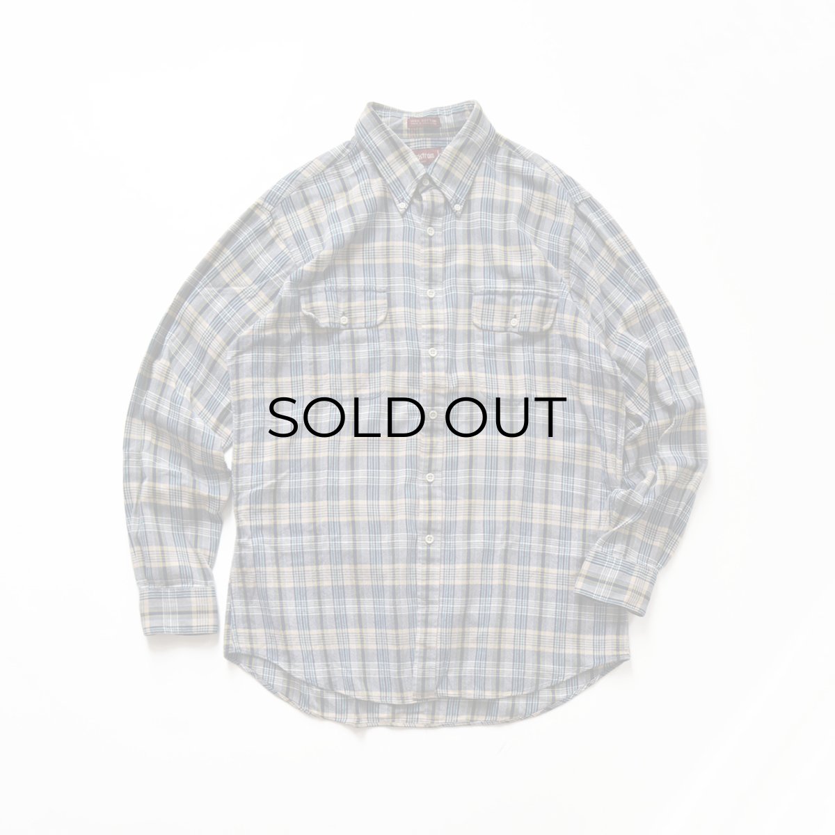 画像1: 80's nordstrom COTTON CHECK FLANNEL B/D SHIRT (1)