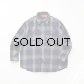 00's ST. JOHN'S BAY COTTON OMBRE CHECK HEAVY FLANNEL SHIRT,USED