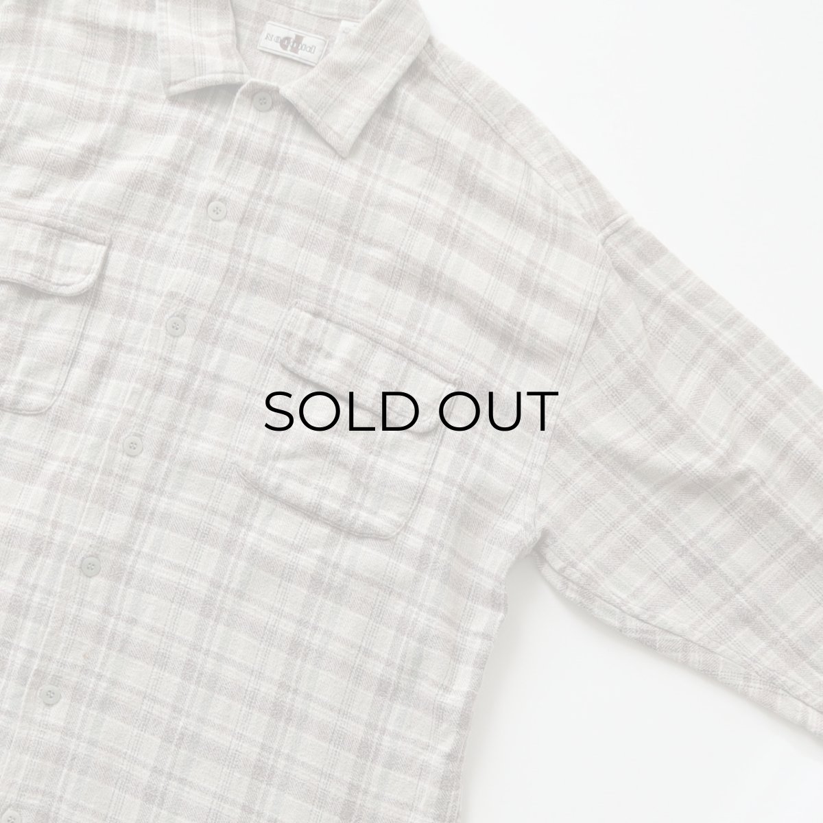 画像3: 〜90's PROTON COTTON CHECK HEAVY FLANNEL OPEN COLLAR BOX SHIRT (3)