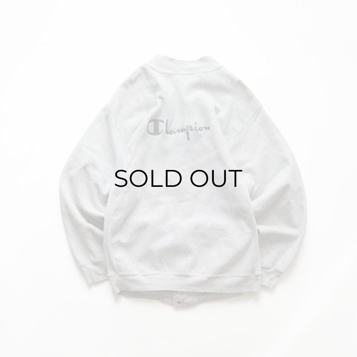 画像4: 90's Champion "REVERSE WEAVE" BACK EMBROIDERED SWEAT SNAP CARDIGAN "Champion" "MADE IN USA" (4)