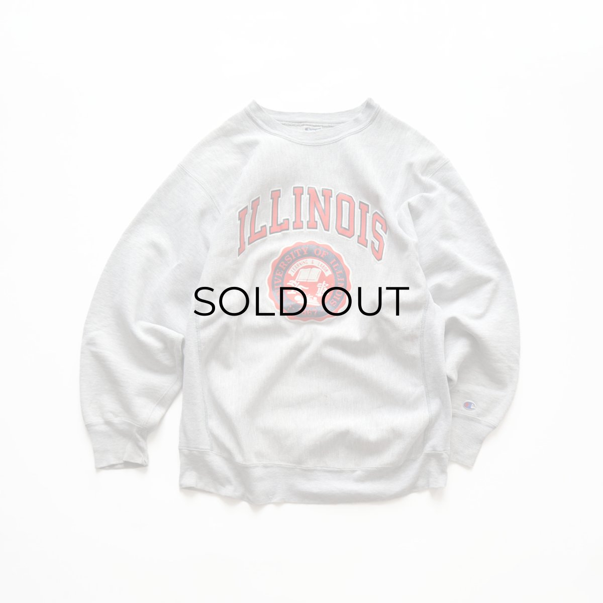 画像1: 80's Champion "REVERSE WEAVE" PRINT CREW NECK SWEAT "ILLINOIS" "MADE IN USA" (1)