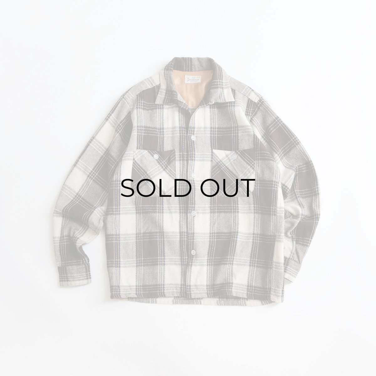 画像1: 50's Sportop WOOL CHECK LOOP COLLAR BOX SHIRT (1)