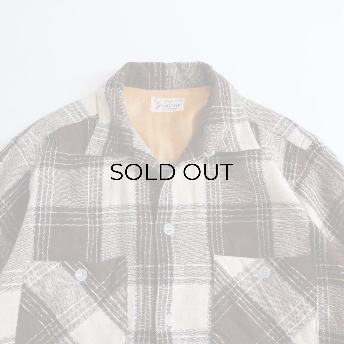 画像3: 50's Sportop WOOL CHECK LOOP COLLAR BOX SHIRT (3)