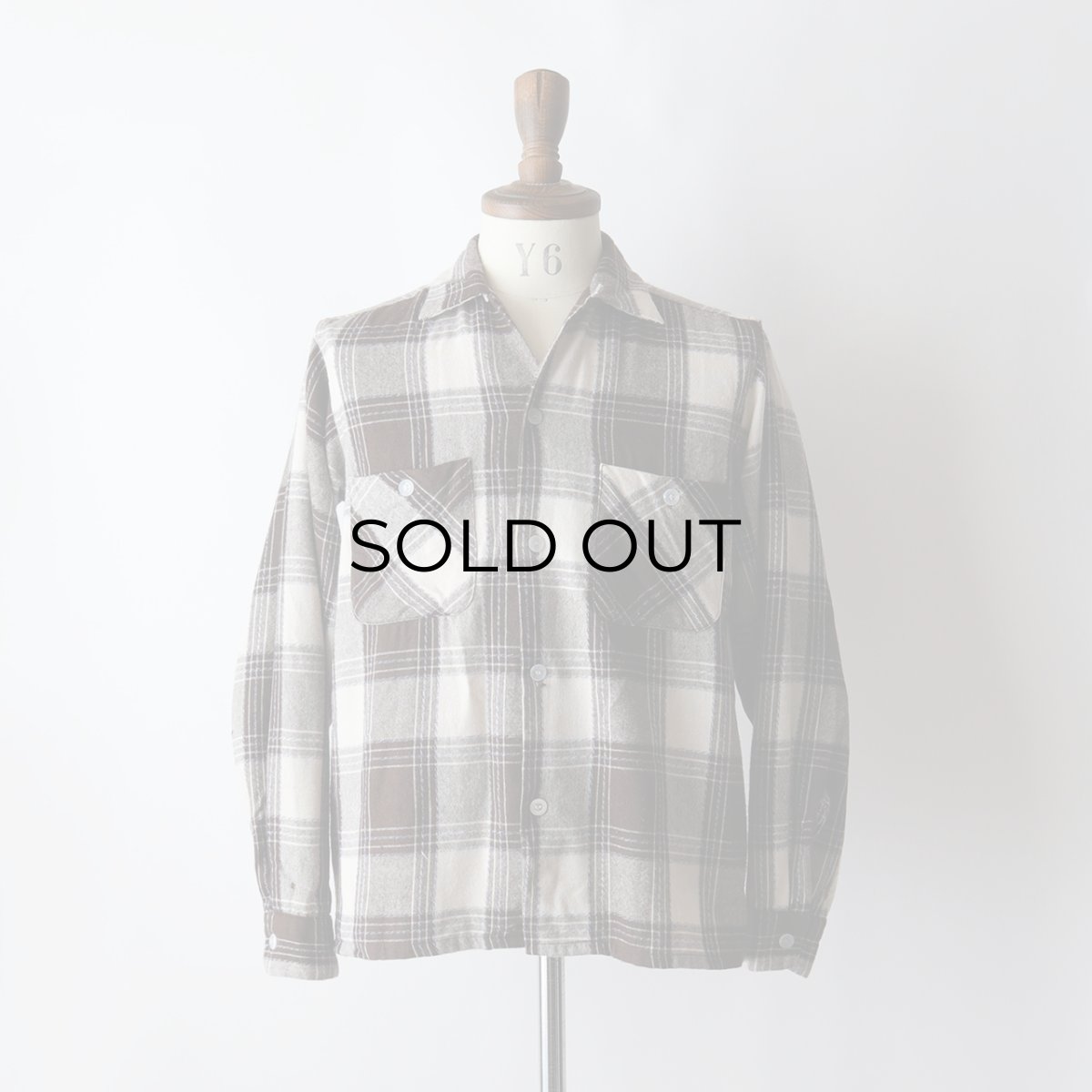 画像10: 50's Sportop WOOL CHECK LOOP COLLAR BOX SHIRT (10)