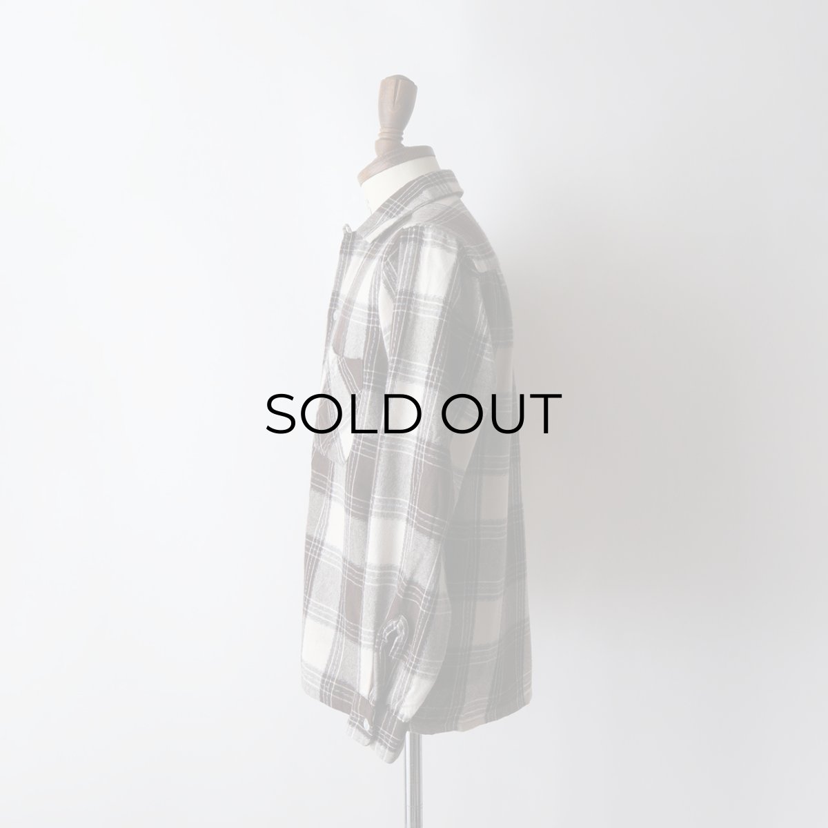 画像11: 50's Sportop WOOL CHECK LOOP COLLAR BOX SHIRT (11)