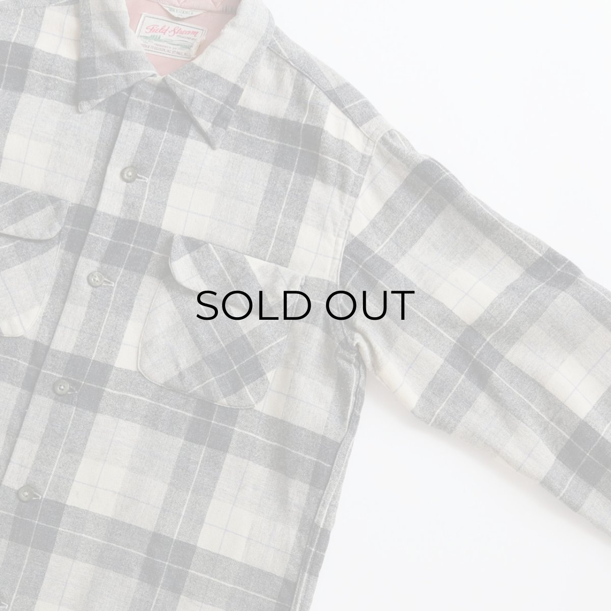 画像3: 50's Field & Stream WOOL CHECK LOOP COLLAR BOX SHIRT (3)