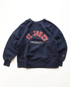 画像1: 〜00's The Cotton Exchange REVERSE WEAVE style LETTERED CREW NECK SWEAT "ST. JOHN'S UNIVERSITY" "MADE IN USA" (1)