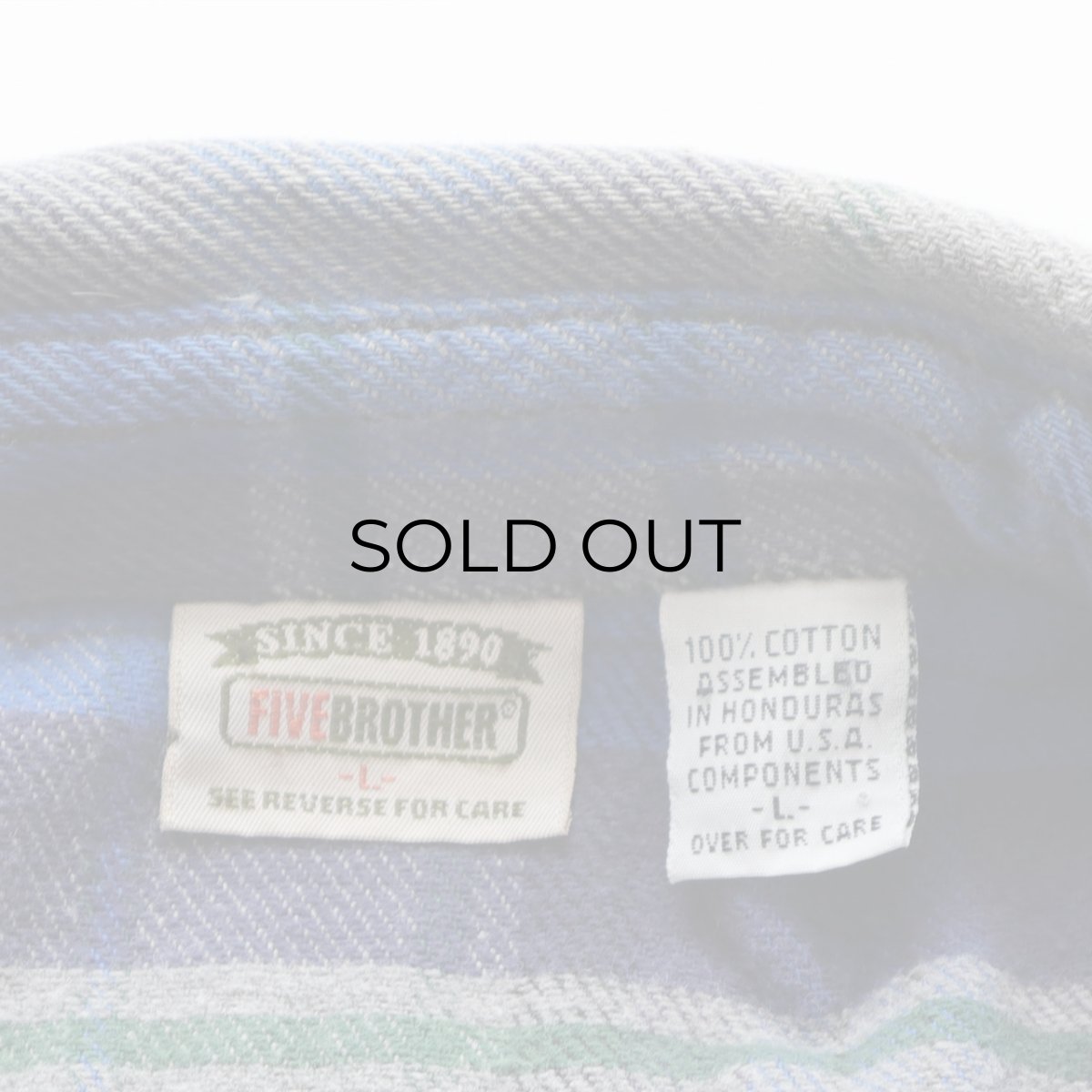 画像6: 90's FIVE BROTHER COTTON CHECK HEAVY FLANNEL SHIRT (6)