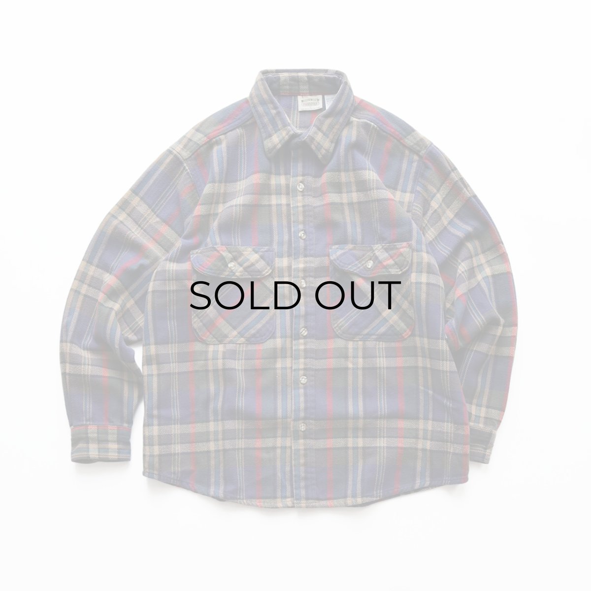 画像1: 90's FIVE BROTHER COTTON CHECK HEAVY FLANNEL SHIRT (1)