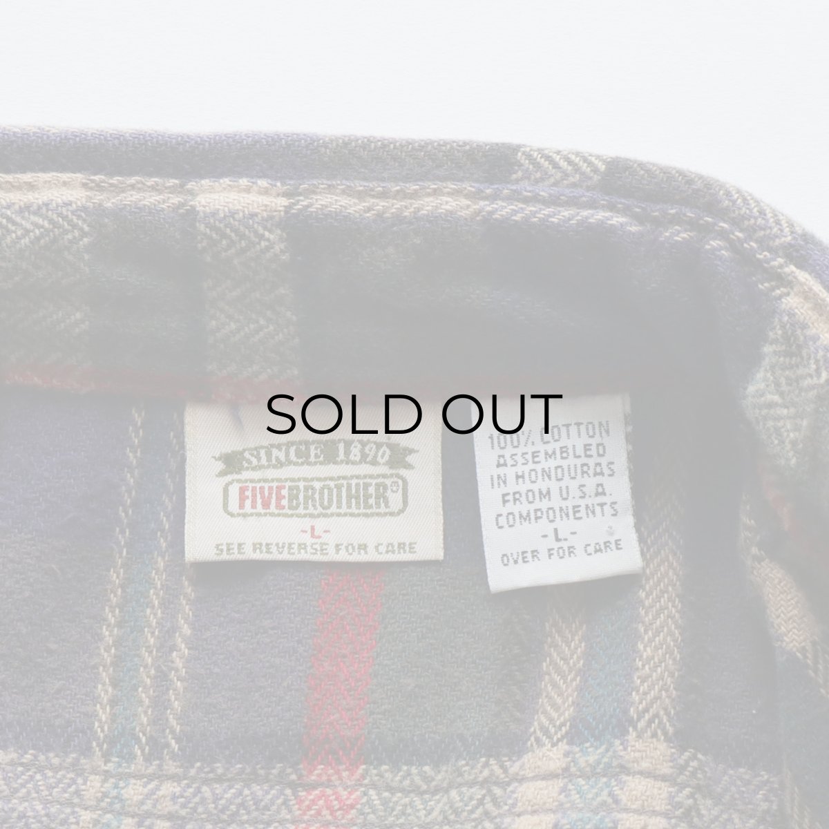 画像6: 90's FIVE BROTHER COTTON CHECK HEAVY FLANNEL SHIRT (6)