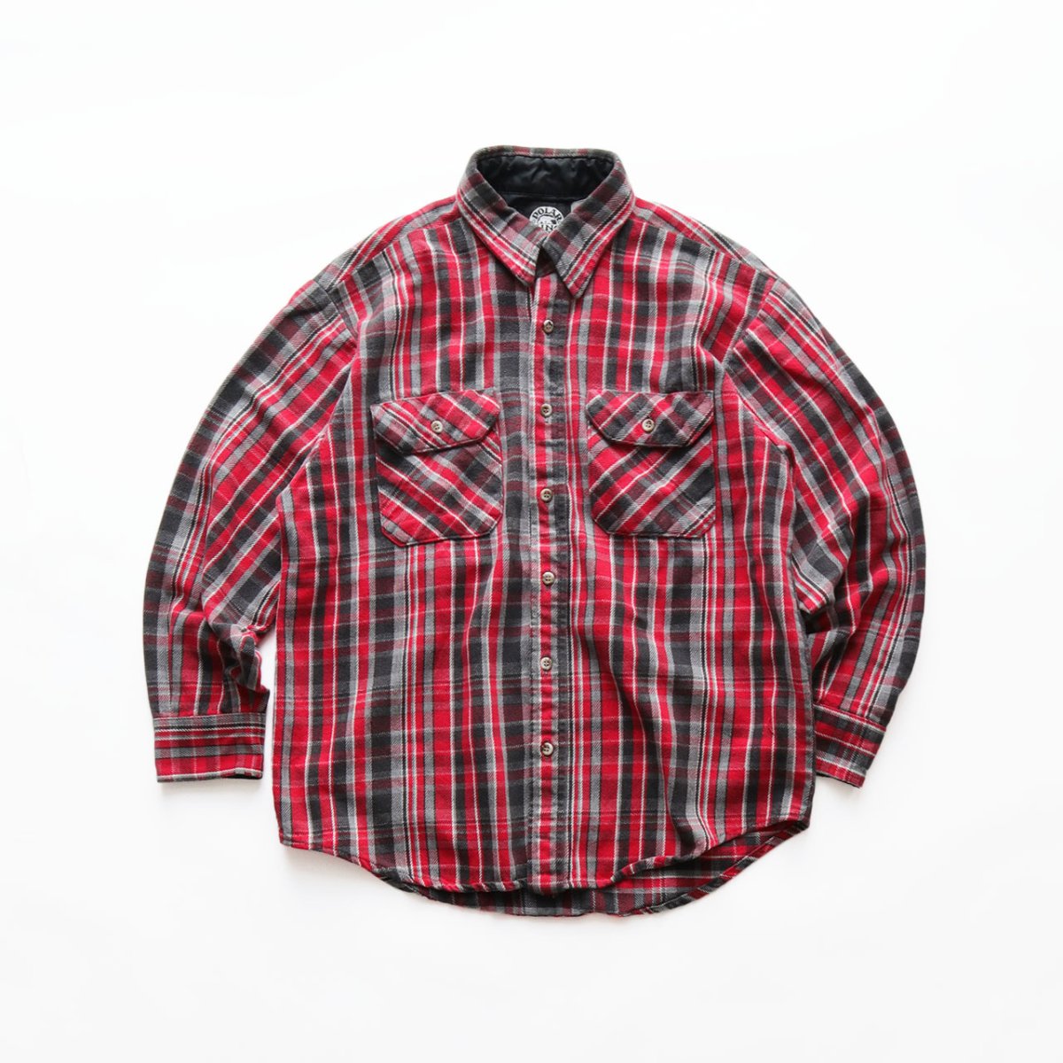 画像1: 〜00's POLAR KING COTTON CHECK HEAVY FLANNEL SHIRT (1)