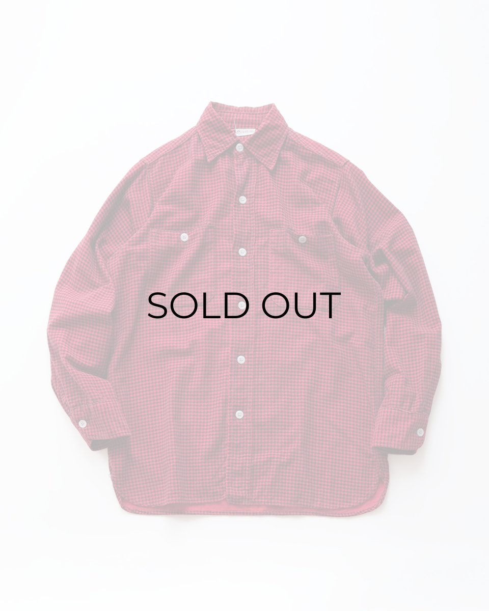 画像1: 50's SunValley COTTON PRINT HOUNDSTOOTH CHECK FLANNEL WORK SHIRT (1)
