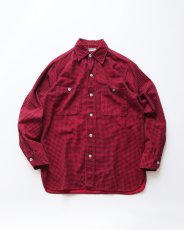 画像1: 50's SunValley COTTON PRINT HOUNDSTOOTH CHECK FLANNEL WORK SHIRT (1)