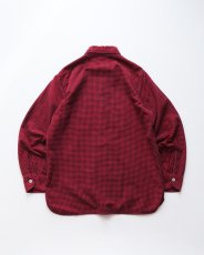 画像2: 50's SunValley COTTON PRINT HOUNDSTOOTH CHECK FLANNEL WORK SHIRT (2)