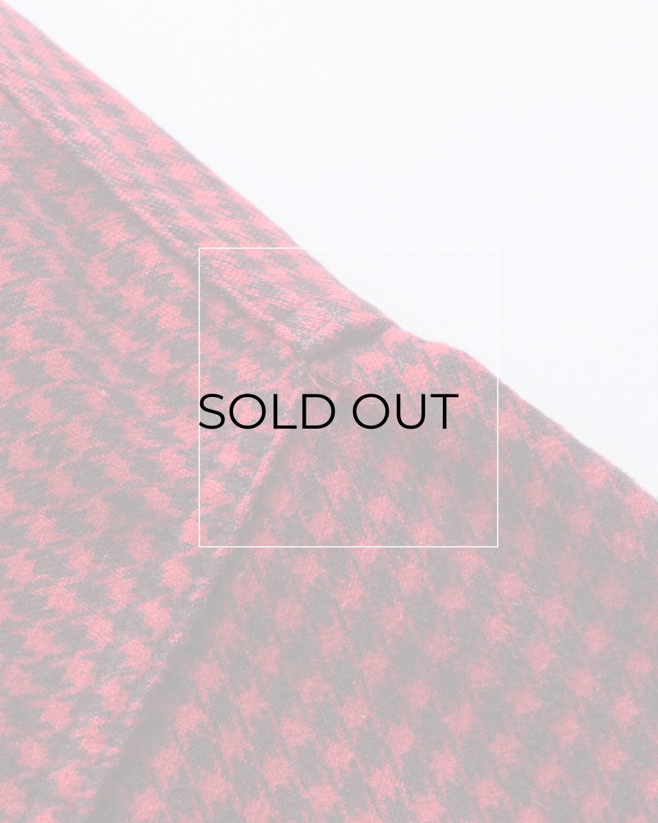画像11: 50's SunValley COTTON PRINT HOUNDSTOOTH CHECK FLANNEL WORK SHIRT (11)