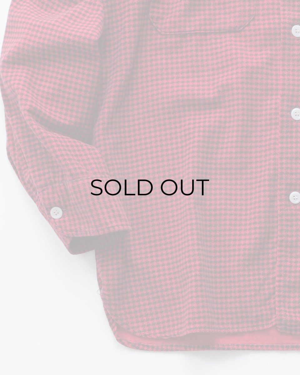 画像4: 50's SunValley COTTON PRINT HOUNDSTOOTH CHECK FLANNEL WORK SHIRT (4)