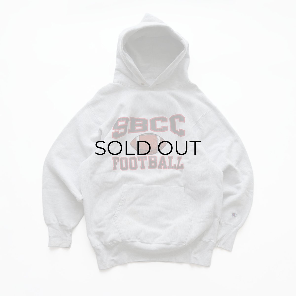 画像1: 90's Champion "REVERSE WEAVE" PRINT SWEAT PULLOVER PARKA "SBCC FOOTBALL" "MADE IN USA" (1)