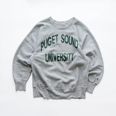 画像1: 90's Champion "REVERSE WEAVE" PRINT CREW NECK SWEAT "PUGET SOUND UNIVERSITY" "MADE IN USA" (1)