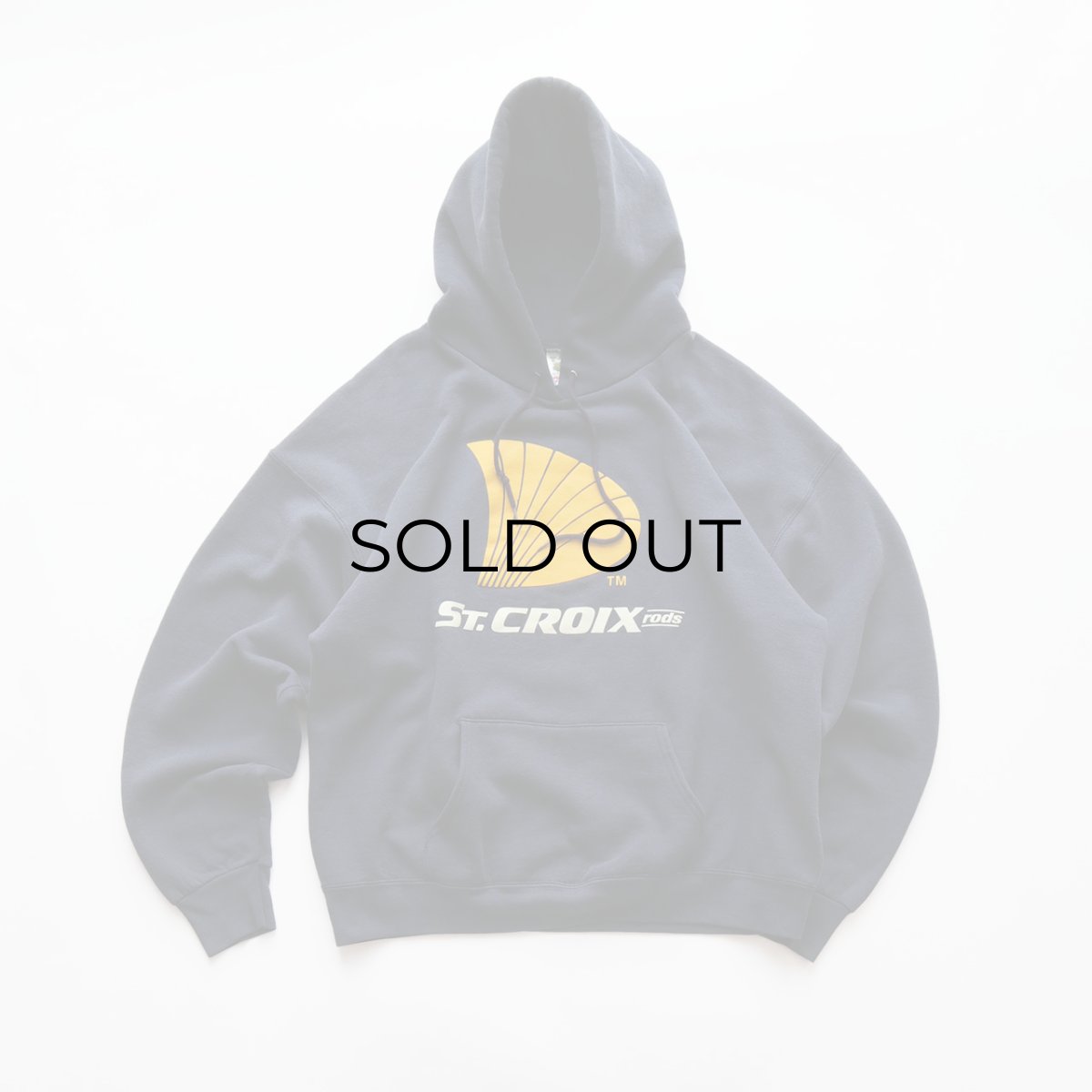 画像1: 90's FRUIT OF THE LOOM PRINT SWEAT PULLOVER PARKA "ST. CROIX" "MADE IN USA" (1)