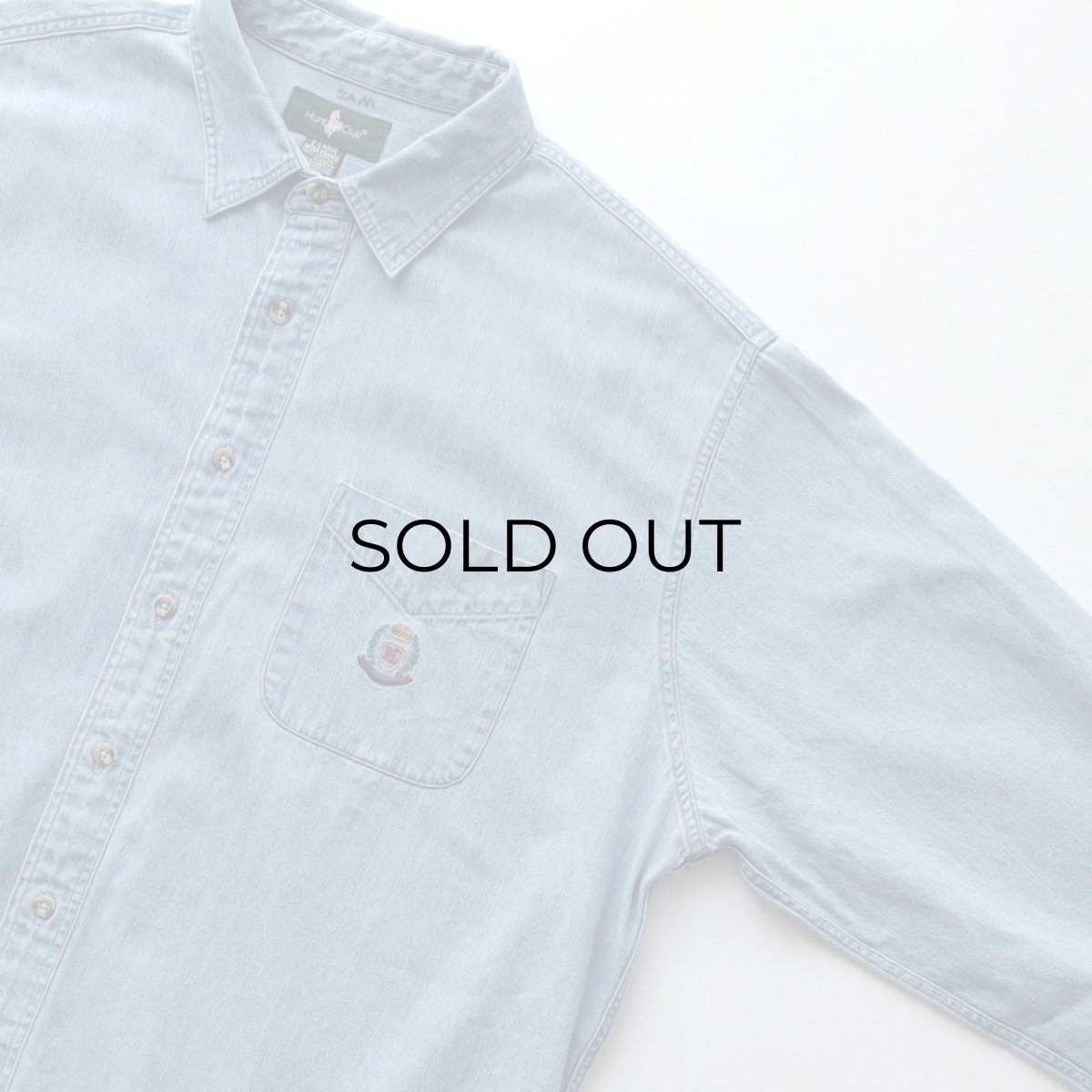 画像3: 90's Hunt Club COTTON DENIM SHIRT (3)